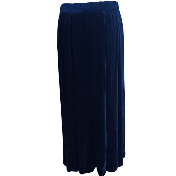 30W Vintage Maxi Skirt 1970's Evan-Picone Velvet Size 12 Blue Union Made USA - Picture 3 of 6